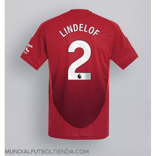 Camiseta Manchester United Victor Lindelof #2 Primera Equipación Replica 2024-25 mangas cortas